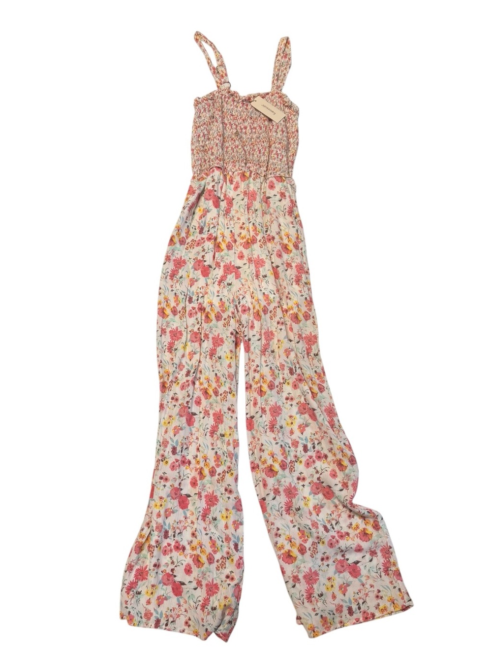NWT Anthropologie Blue Rain Floral Pink Jumpsuit, XS - Picture 4 of 4
